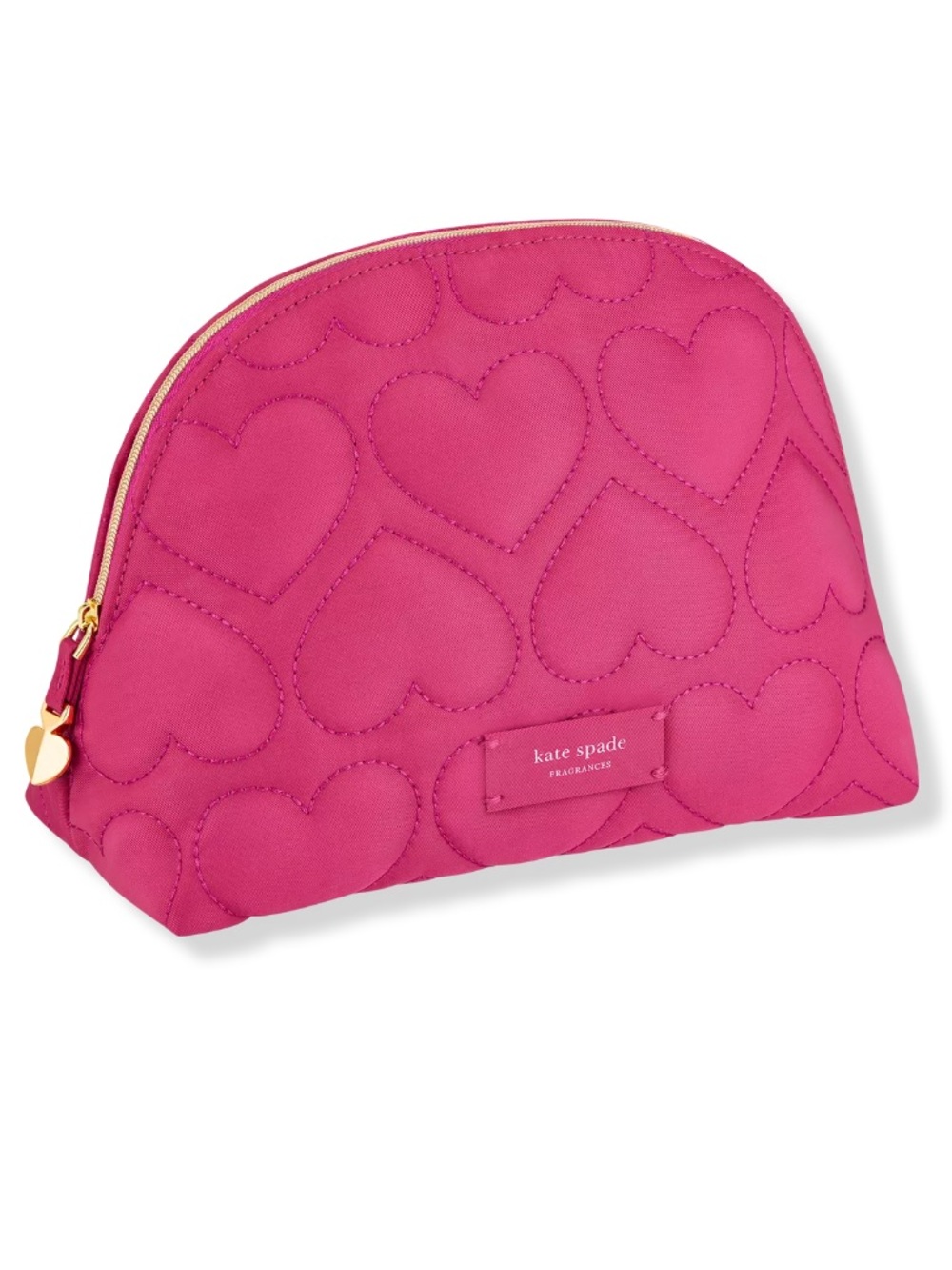 NWT kate spade Hot Pink Quilted Heart Cosmetic Pouch